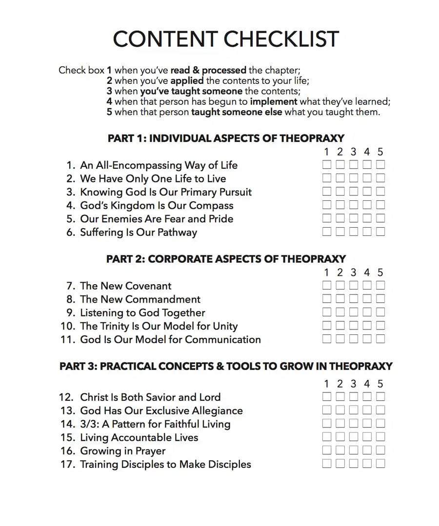 The Only One Checklist - MissionBooks.org